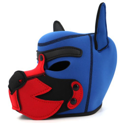 Kinky Puppy Cagoule Puppy Fox Néoprène Bleu-Rouge